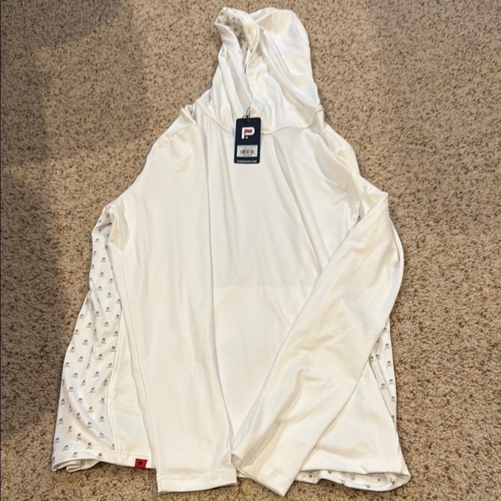 Pure Hockey White Hooded Hockey Helmet Top NWT M